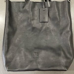 CH Carolina Herrera Large Matryoshka Shoulder Bag in black natural grain leather